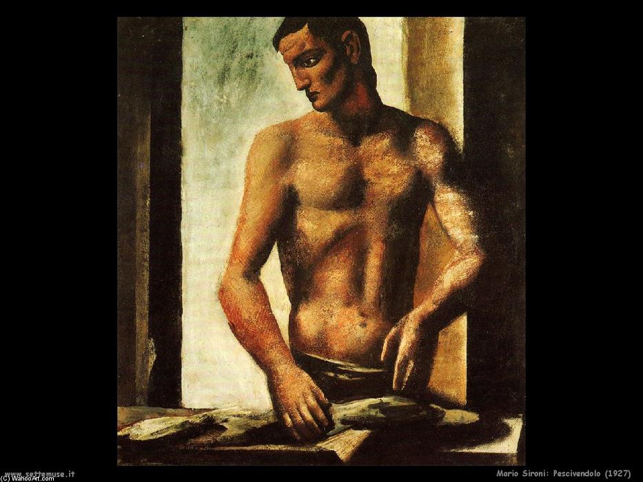Wikioo.org – L'Enciclopedia delle Belle Arti - Pittura, Opere di Mario Sironi - Pescivendolo