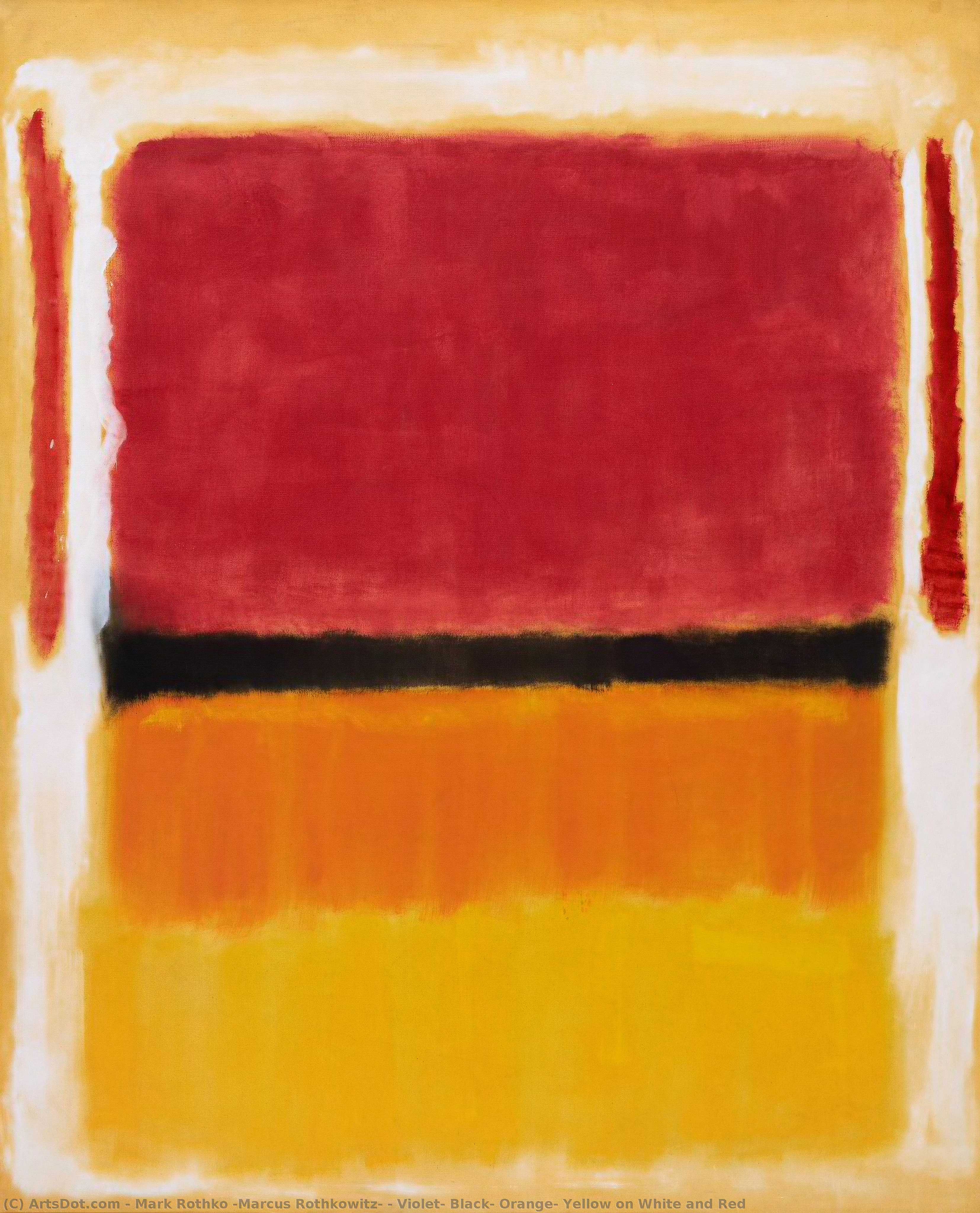 WikiOO.org - Енциклопедия за изящни изкуства - Живопис, Произведения на изкуството Mark Rothko (Marcus Rothkowitz) - Violet, Black, Orange, Yellow on White and Red