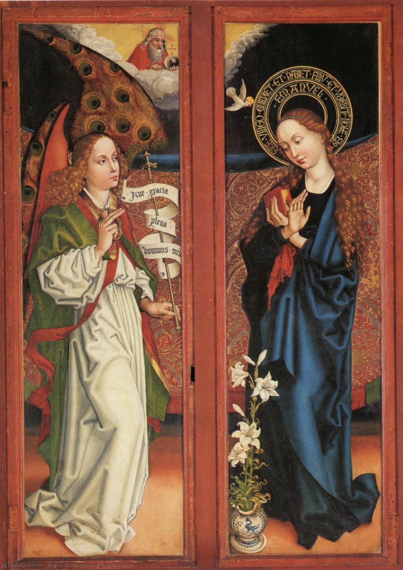WikiOO.org - Encyclopedia of Fine Arts - Lukisan, Artwork Martin Schongauer - Annunciation