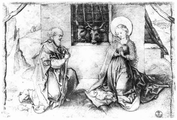 WikiOO.org - אנציקלופדיה לאמנויות יפות - ציור, יצירות אמנות Martin Schongauer - Christ's birth