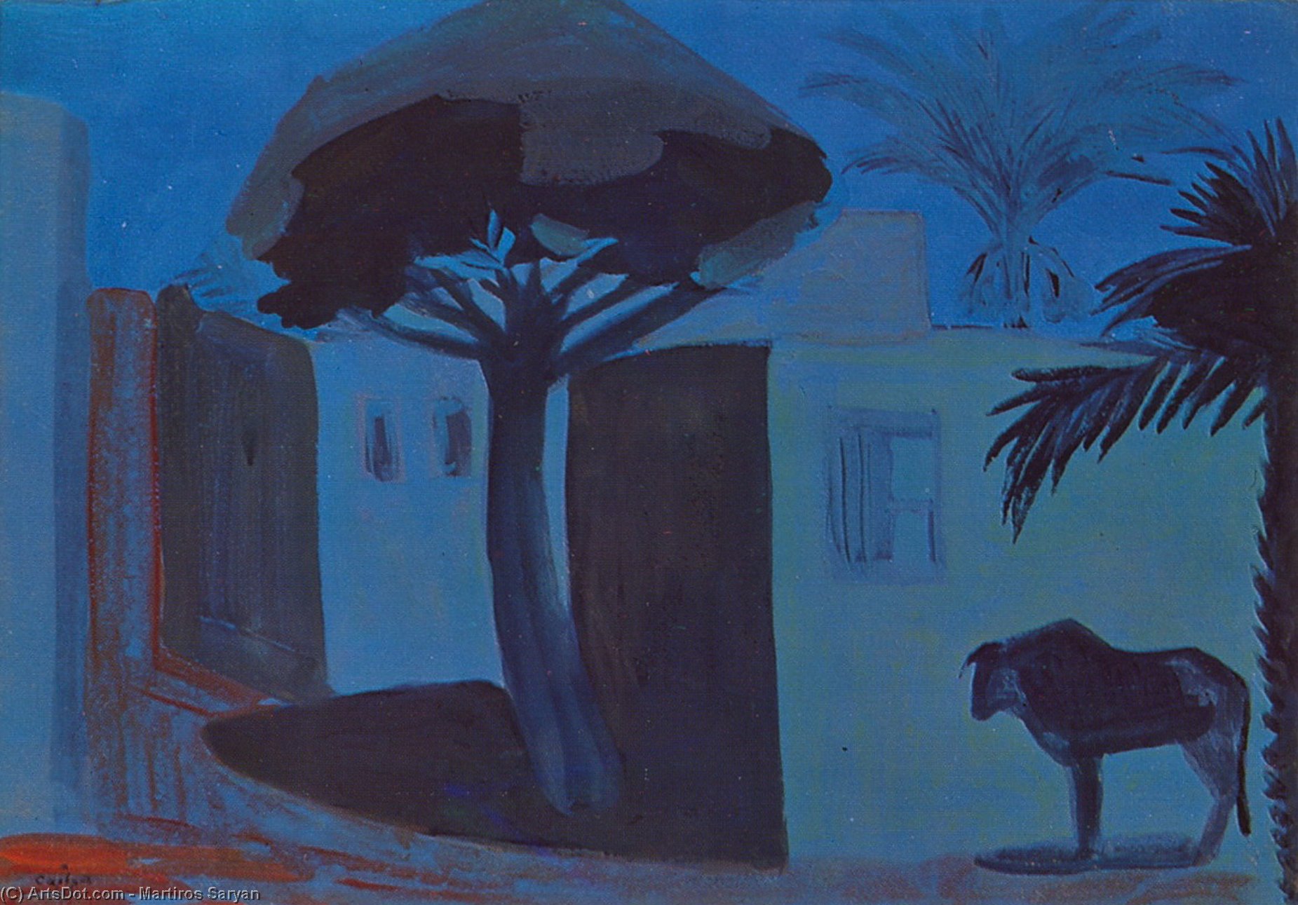 Wikioo.org - The Encyclopedia of Fine Arts - Painting, Artwork by Martiros Saryan - Night Landscape. Egypt.