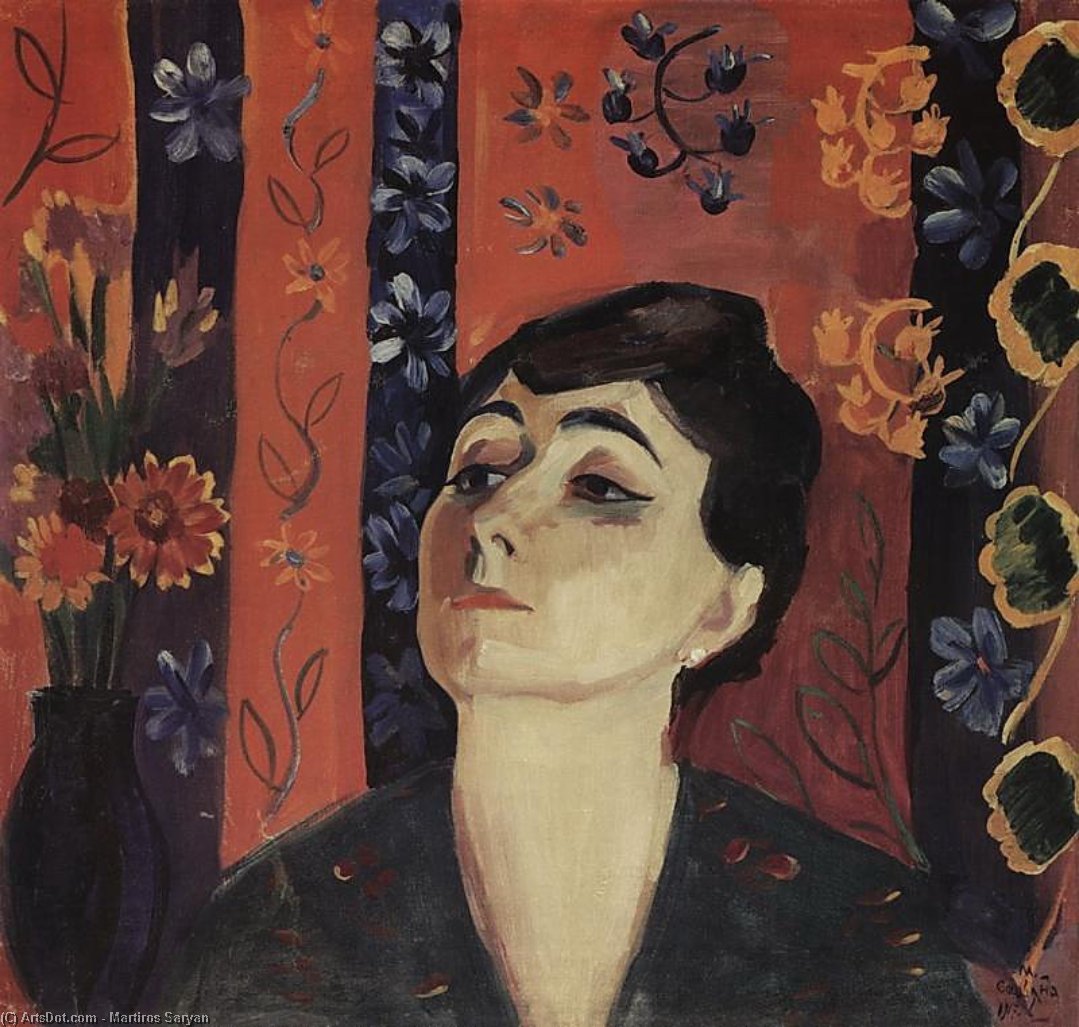 Wikioo.org – L'Encyclopédie des Beaux Arts - Peinture, Oeuvre de Martiros Saryan - Portrait de Nina Komurdzhyan