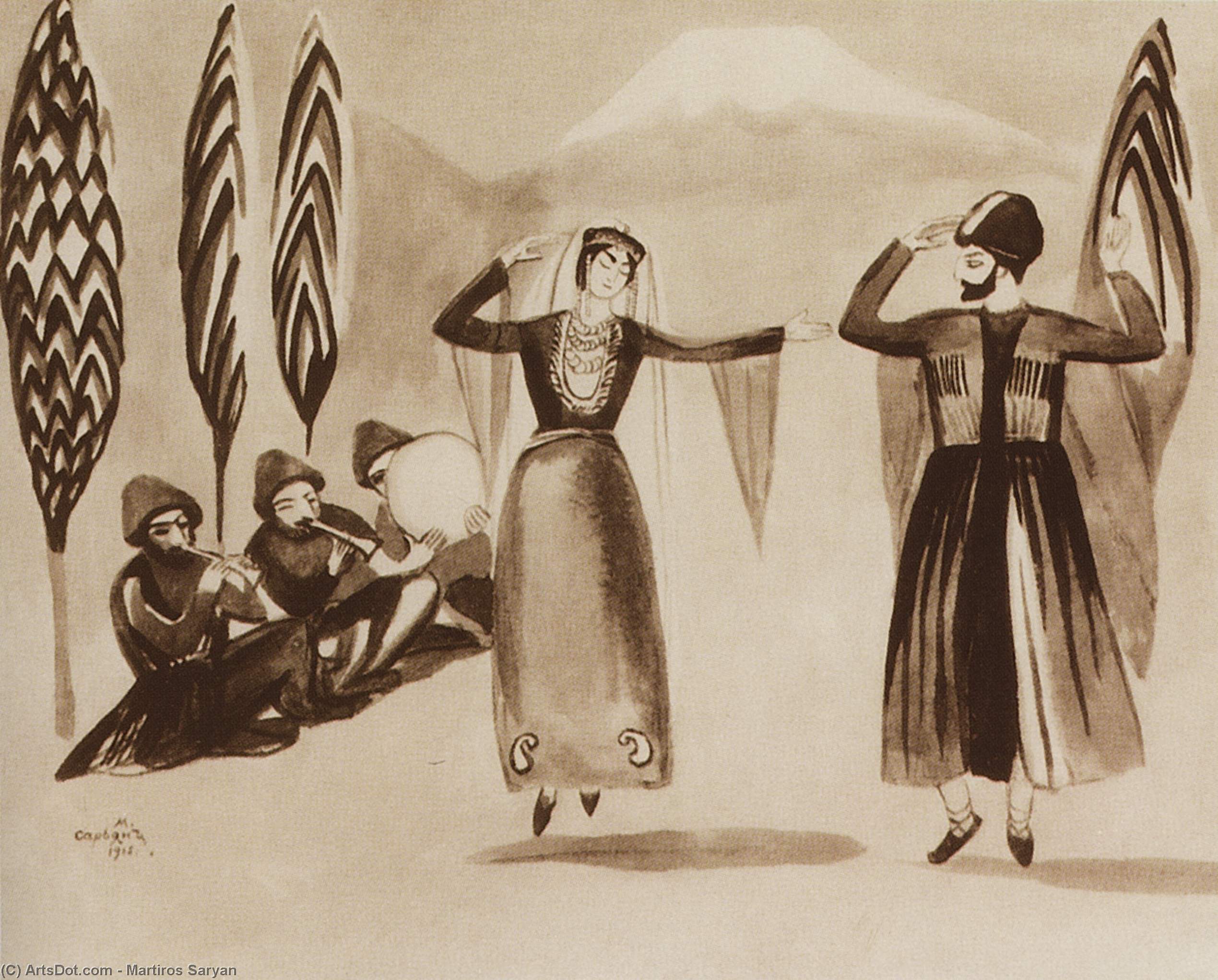 WikiOO.org - Enciclopedia of Fine Arts - Pictura, lucrări de artă Martiros Saryan - Armenian dance