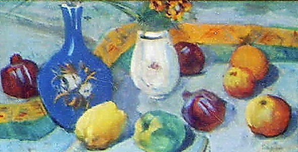 Wikioo.org - The Encyclopedia of Fine Arts - Painting, Artwork by Martiros Saryan - Still Life with Jug and Fruit