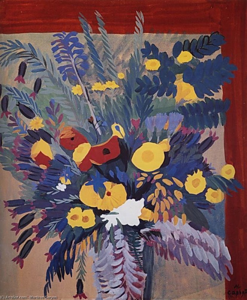 Wikioo.org - Bách khoa toàn thư về mỹ thuật - Vẽ tranh, Tác phẩm nghệ thuật Martiros Saryan - Flowers from Chamlych