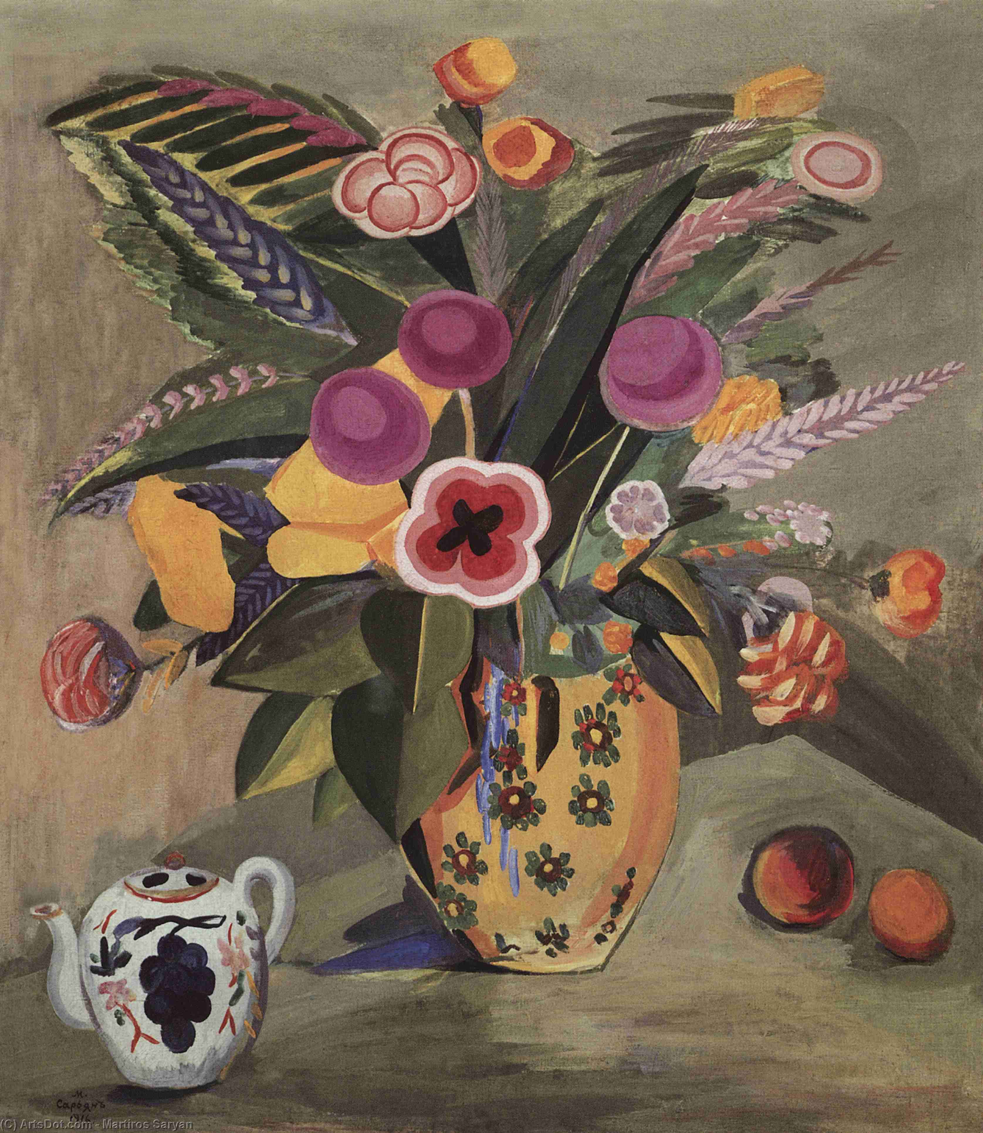 Wikioo.org - Bách khoa toàn thư về mỹ thuật - Vẽ tranh, Tác phẩm nghệ thuật Martiros Saryan - Eastern flowers