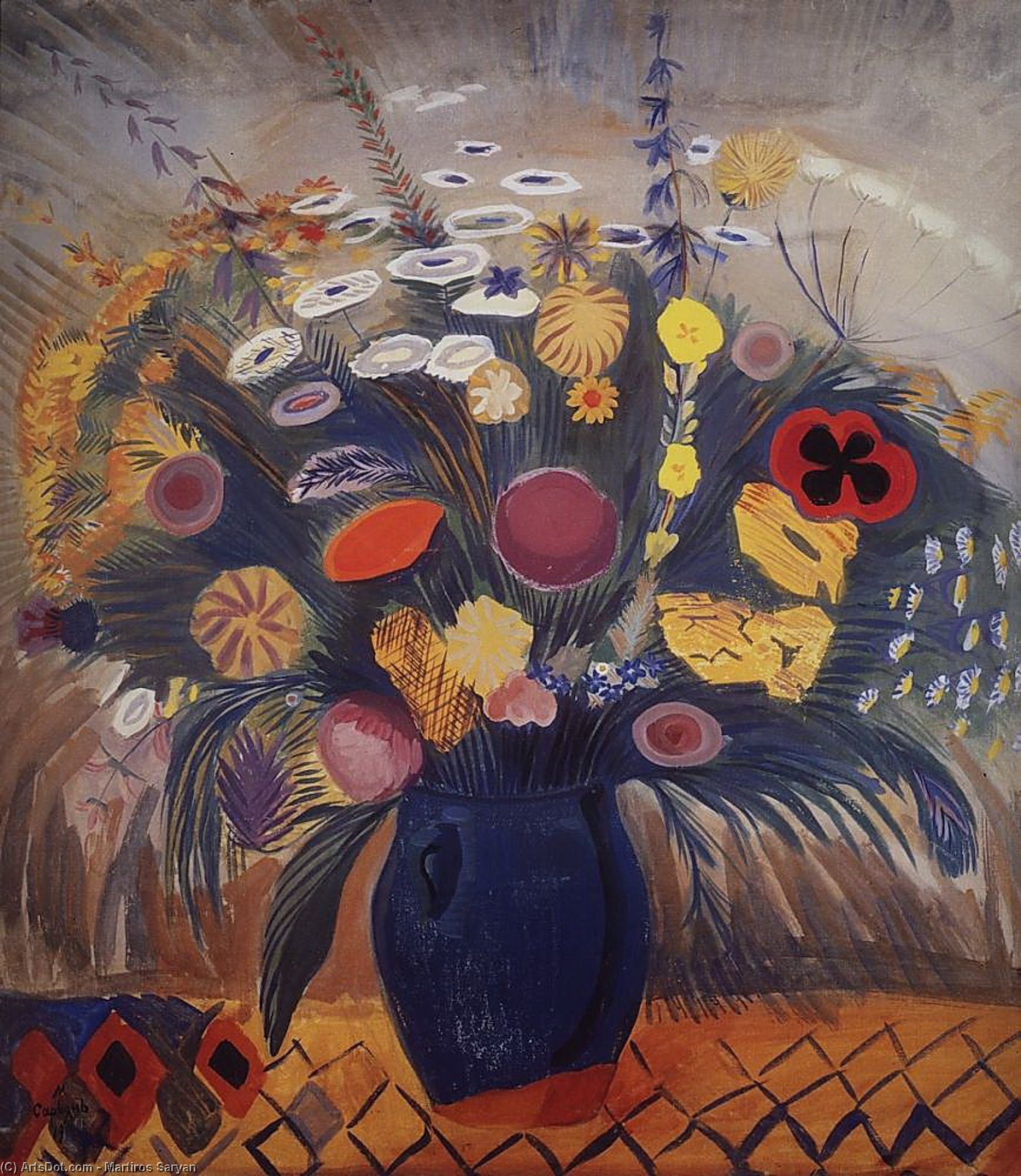 Wikioo.org - Bách khoa toàn thư về mỹ thuật - Vẽ tranh, Tác phẩm nghệ thuật Martiros Saryan - Flowers of Kalaki