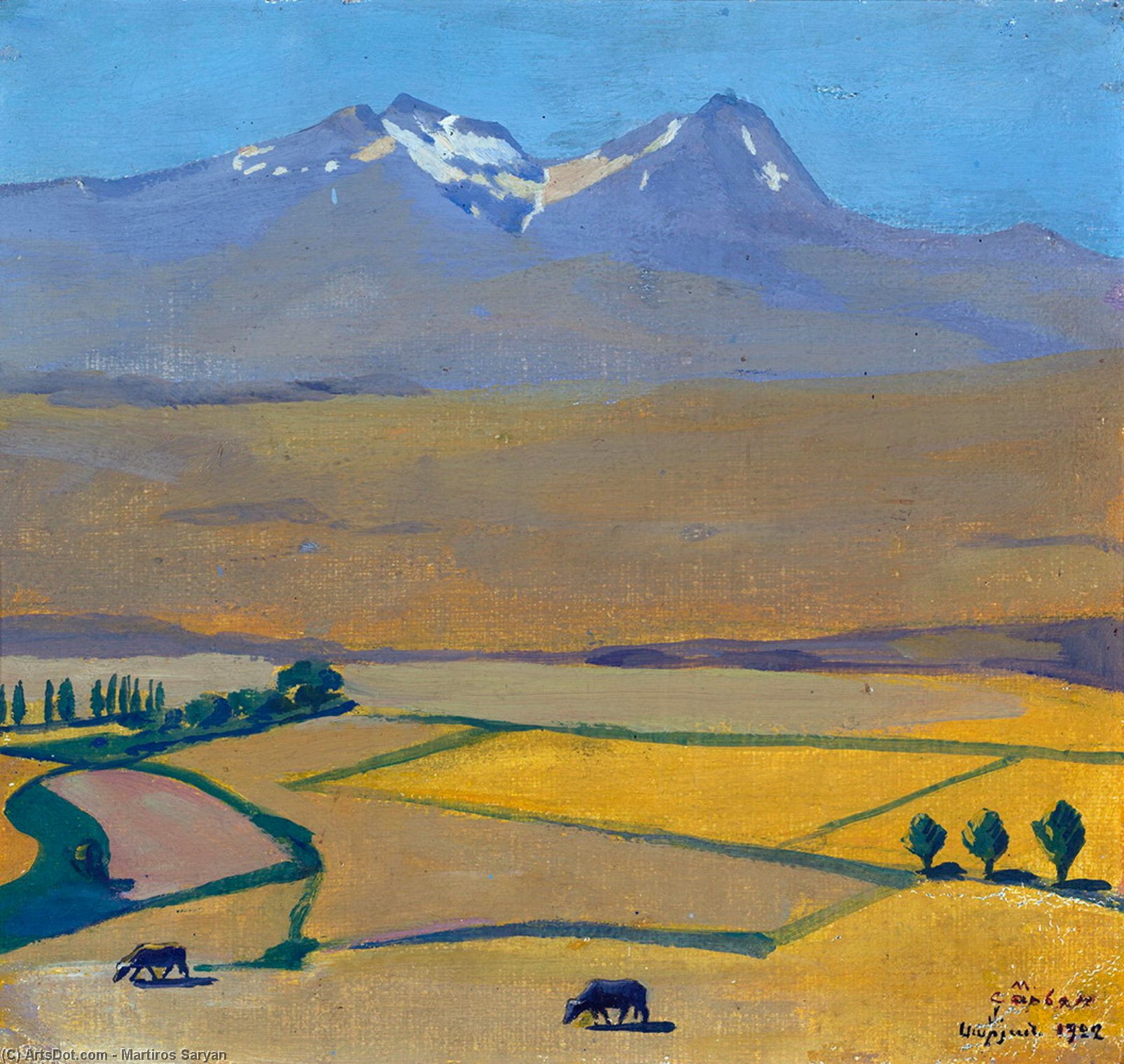 WikiOO.org - Encyclopedia of Fine Arts - Maalaus, taideteos Martiros Saryan - Mount Aragats at summer