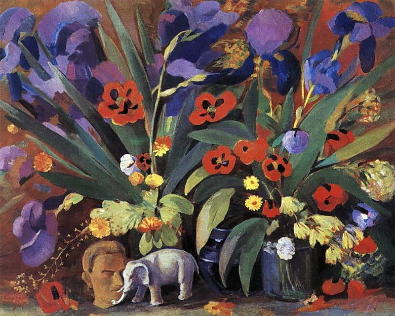 WikiOO.org - Güzel Sanatlar Ansiklopedisi - Resim, Resimler Martiros Saryan - Irises and poppies