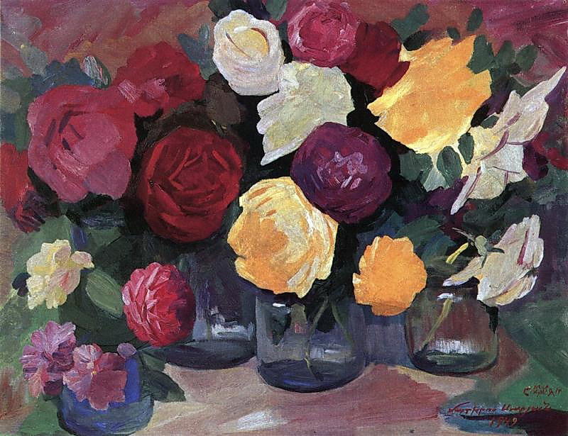 Wikioo.org - The Encyclopedia of Fine Arts - Painting, Artwork by Martiros Saryan - Roses