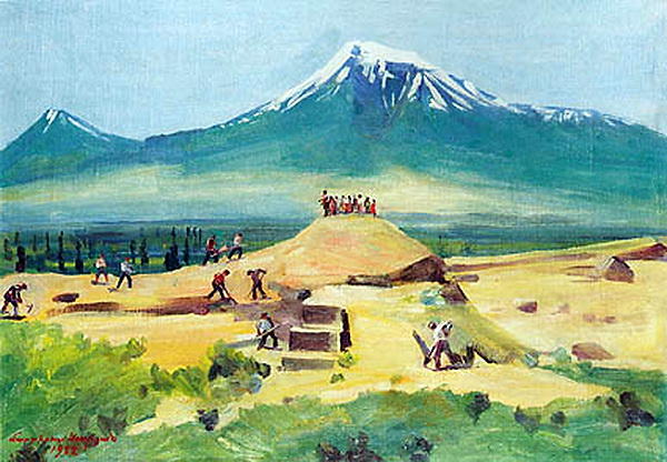 Wikioo.org - The Encyclopedia of Fine Arts - Painting, Artwork by Martiros Saryan - Dvin excavations