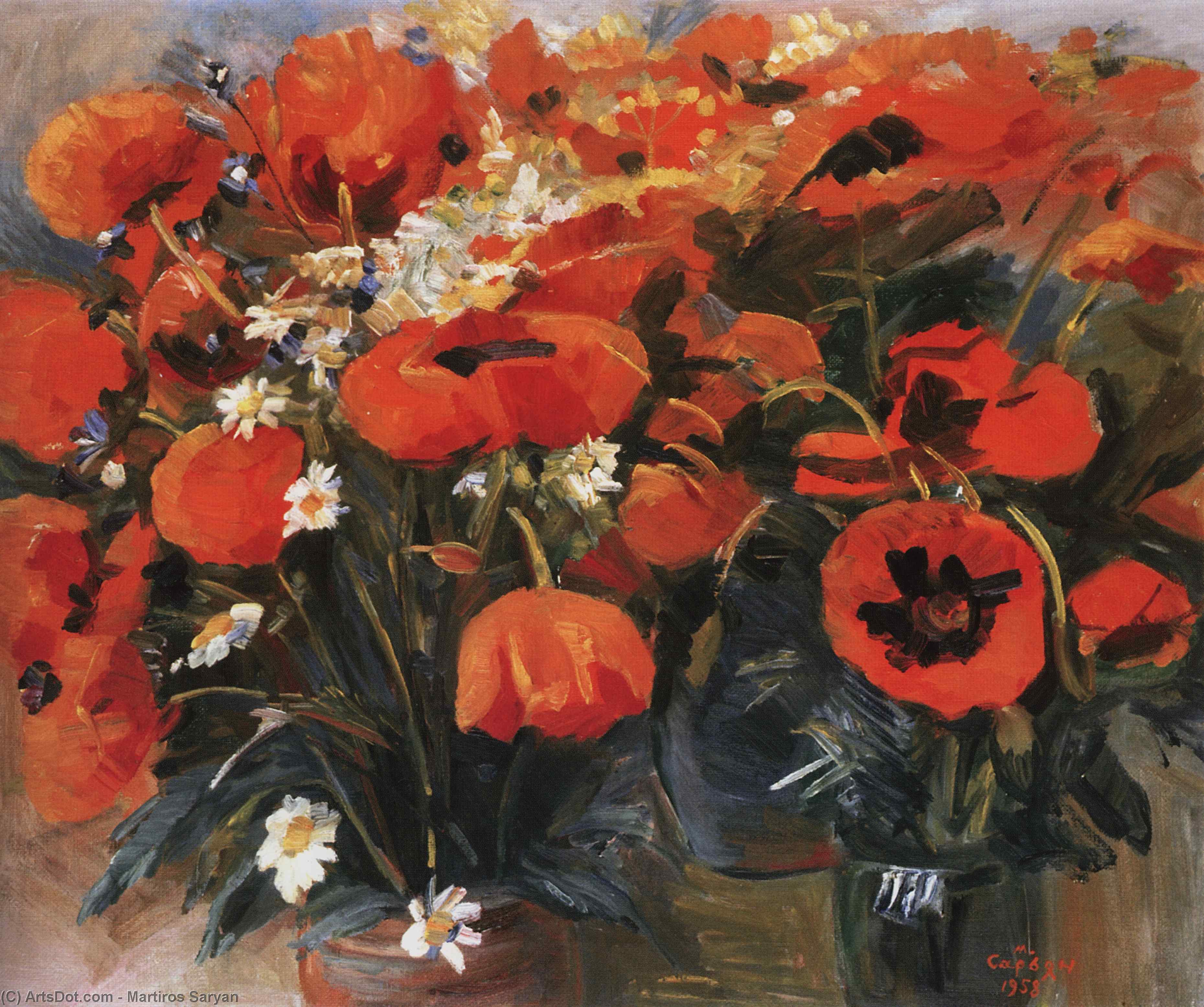 Wikioo.org - The Encyclopedia of Fine Arts - Painting, Artwork by Martiros Saryan - Poppies