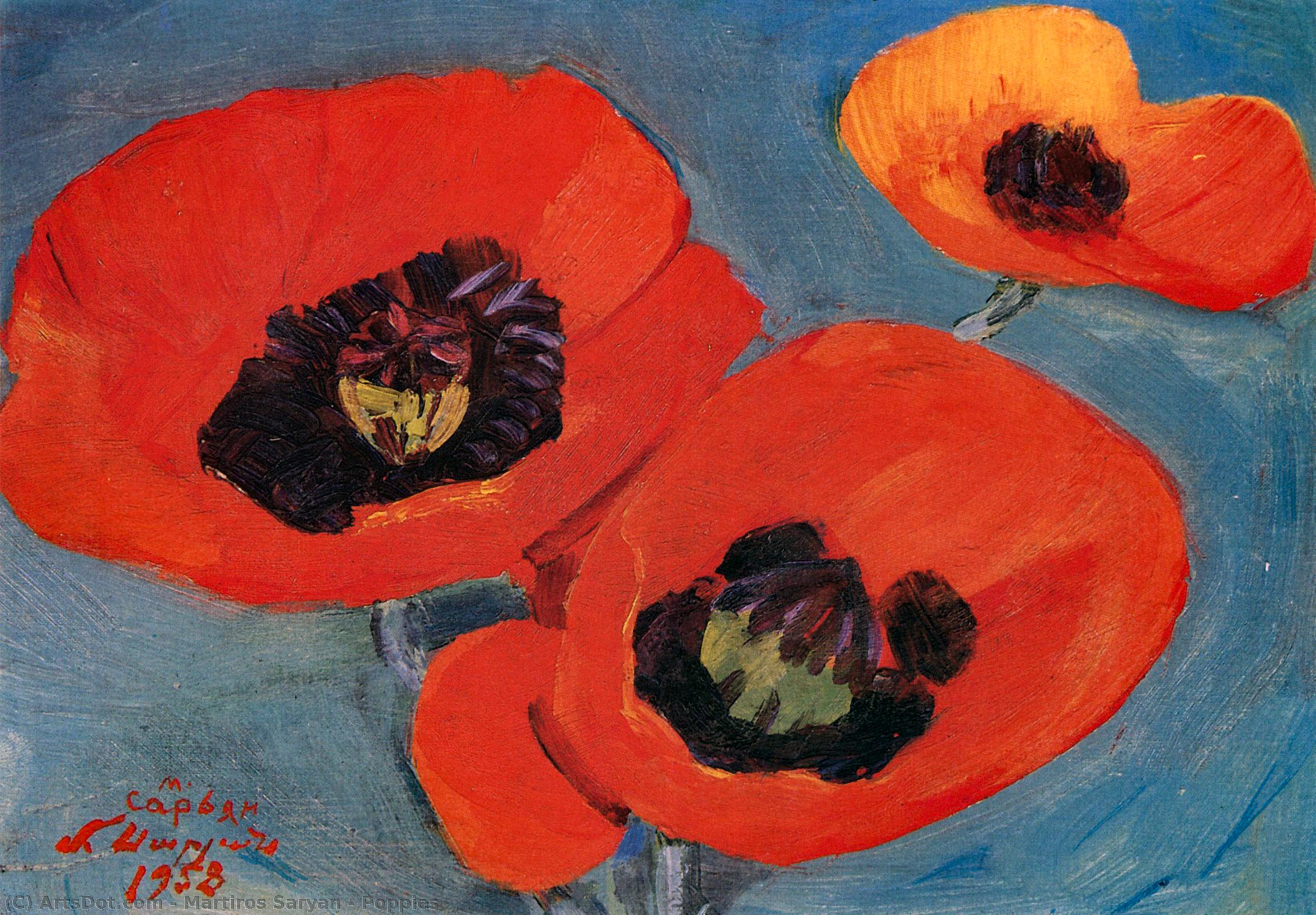WikiOO.org - Encyclopedia of Fine Arts - Maľba, Artwork Martiros Saryan - Poppies