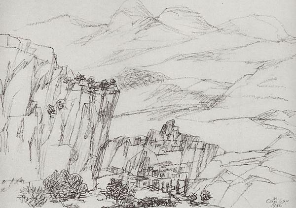 WikiOO.org - Enciklopedija likovnih umjetnosti - Slikarstvo, umjetnička djela Martiros Saryan - In the mountains