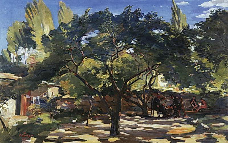 Wikioo.org - The Encyclopedia of Fine Arts - Painting, Artwork by Martiros Saryan - Under the apricot tree