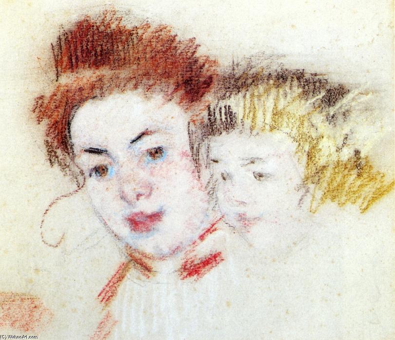 WikiOO.org - Enciklopedija likovnih umjetnosti - Slikarstvo, umjetnička djela Mary Stevenson Cassatt - Sketch of Reine and Child