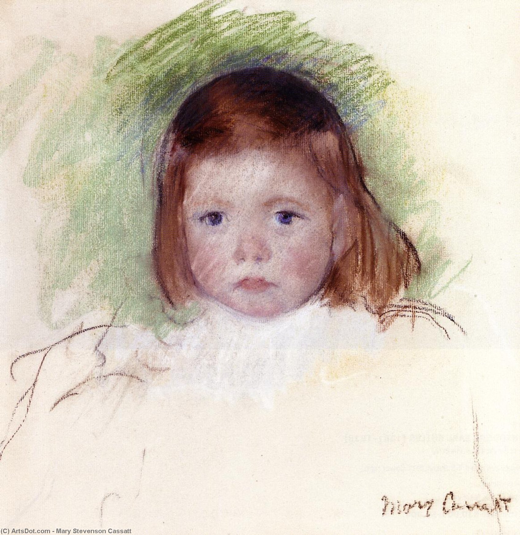 Wikioo.org - The Encyclopedia of Fine Arts - Painting, Artwork by Mary Stevenson Cassatt - Portrait of Ellen Mary Cassatt