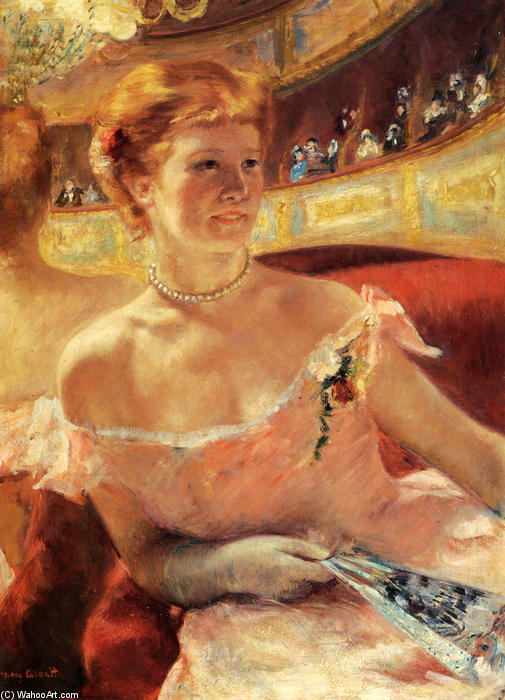 Wikioo.org – L'Enciclopedia delle Belle Arti - Pittura, Opere di Mary Stevenson Cassatt - Donna con una collana di perle
