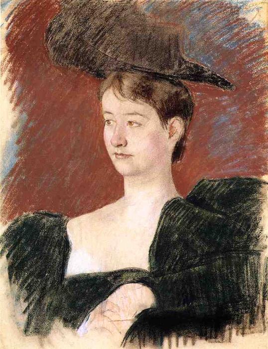 Wikioo.org - The Encyclopedia of Fine Arts - Painting, Artwork by Mary Stevenson Cassatt - Portrait of a Young Woman in Green