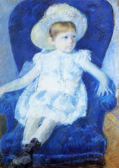 Wikioo.org - The Encyclopedia of Fine Arts - Painting, Artwork by Mary Stevenson Cassatt - Elsie in a Blue Chair