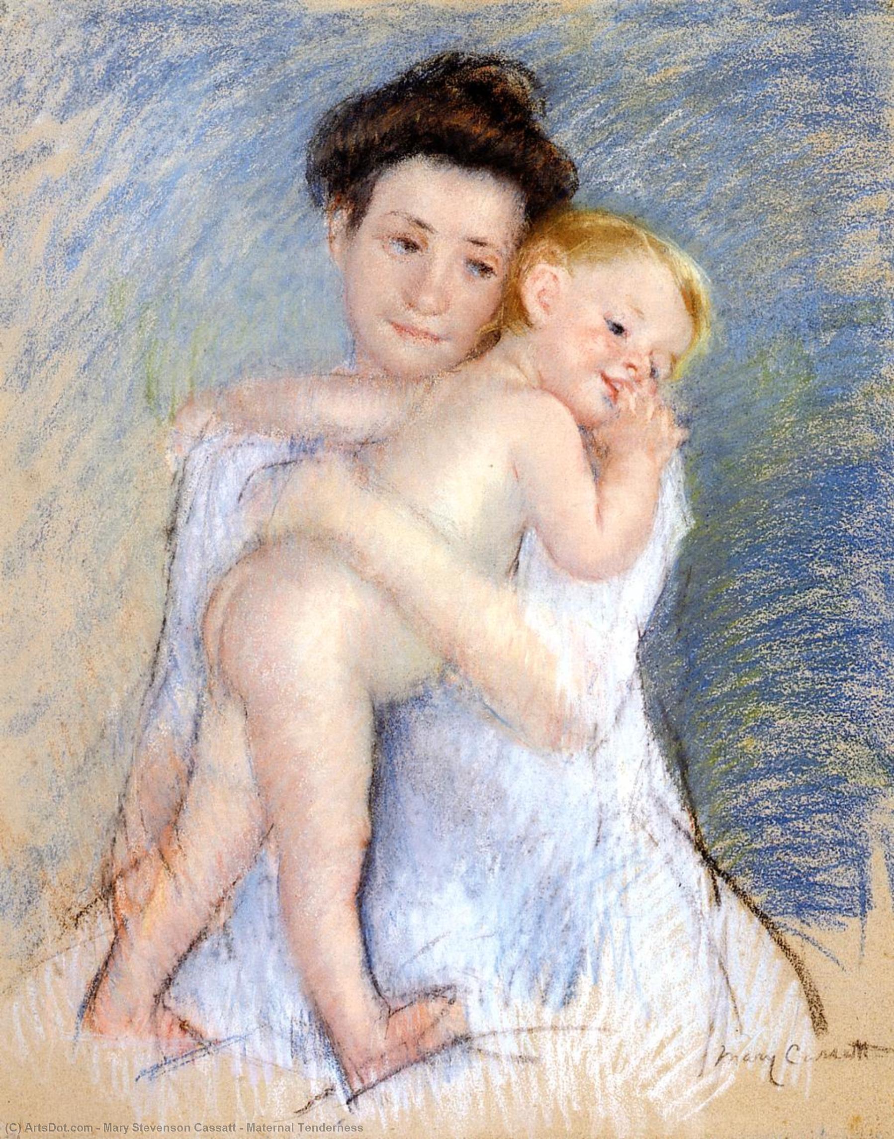 WikiOO.org - Encyclopedia of Fine Arts - Maľba, Artwork Mary Stevenson Cassatt - Maternal Tenderness