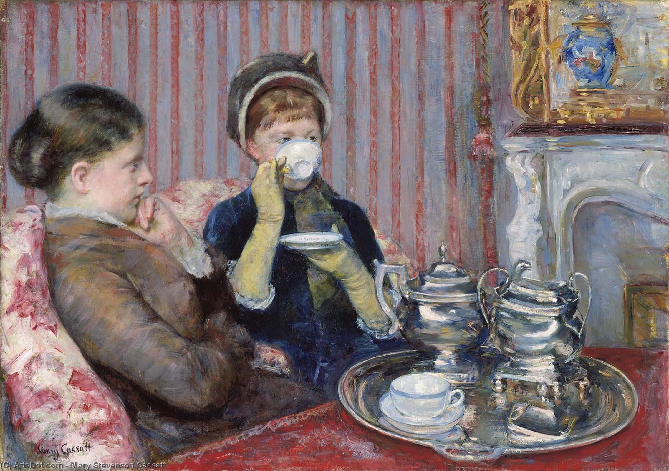 Wikioo.org - The Encyclopedia of Fine Arts - Painting, Artwork by Mary Stevenson Cassatt - The Tea