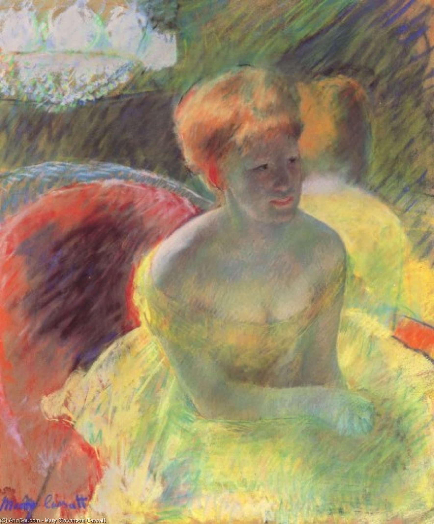 WikiOO.org - Enciklopedija likovnih umjetnosti - Slikarstvo, umjetnička djela Mary Stevenson Cassatt - Lydia Cassatt Leaning on Her Arms, Seated in a Loge