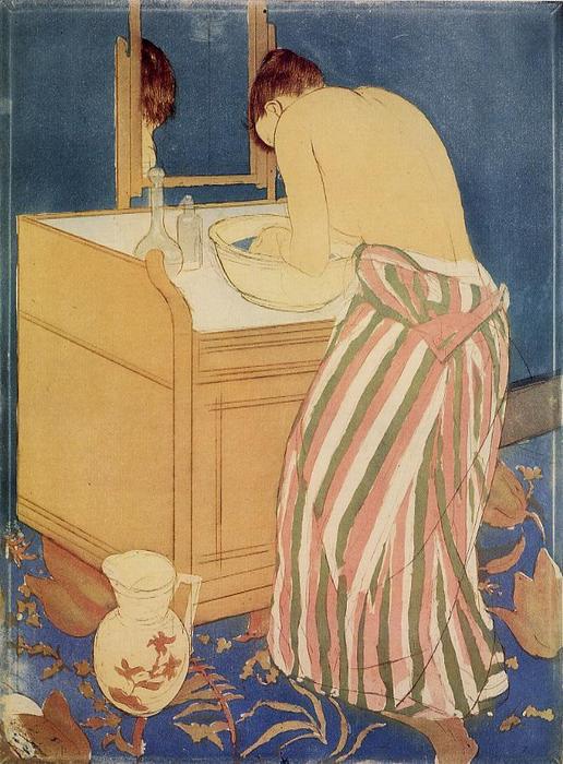Wikoo.org - موسوعة الفنون الجميلة - اللوحة، العمل الفني Mary Stevenson Cassatt - The Bath