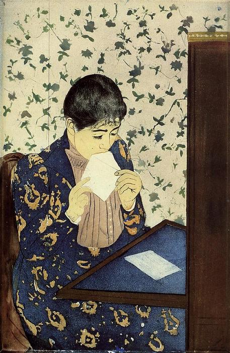 WikiOO.org - Encyclopedia of Fine Arts - Festés, Grafika Mary Stevenson Cassatt - The Letter