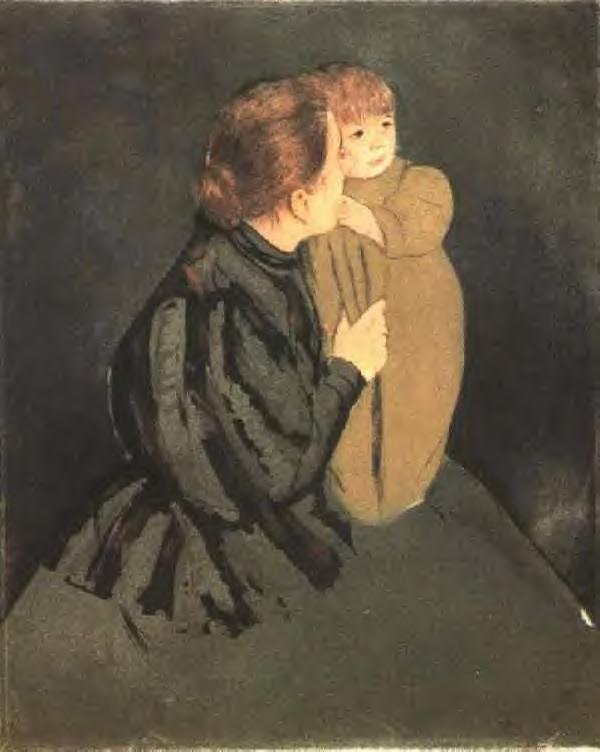 Wikioo.org - The Encyclopedia of Fine Arts - Painting, Artwork by Mary Stevenson Cassatt - Peasant Mother and Child