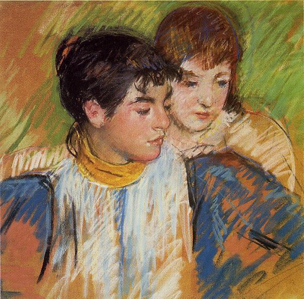 WikiOO.org - אנציקלופדיה לאמנויות יפות - ציור, יצירות אמנות Mary Stevenson Cassatt - The Two Sisters