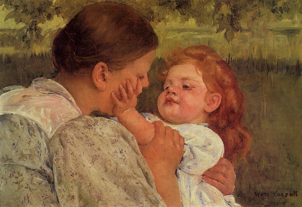 Wikioo.org - Bách khoa toàn thư về mỹ thuật - Vẽ tranh, Tác phẩm nghệ thuật Mary Stevenson Cassatt - Maternal Caress