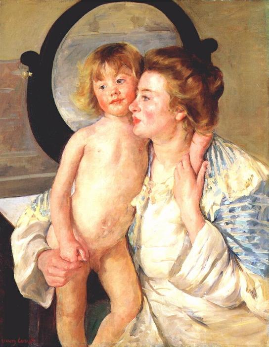 Wikioo.org - The Encyclopedia of Fine Arts - Painting, Artwork by Mary Stevenson Cassatt - Mother and child (8)