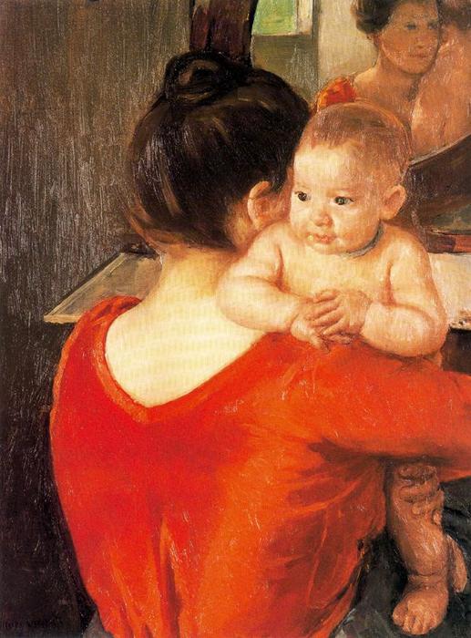 Wikioo.org - The Encyclopedia of Fine Arts - Painting, Artwork by Mary Stevenson Cassatt - Mother and Child (9)