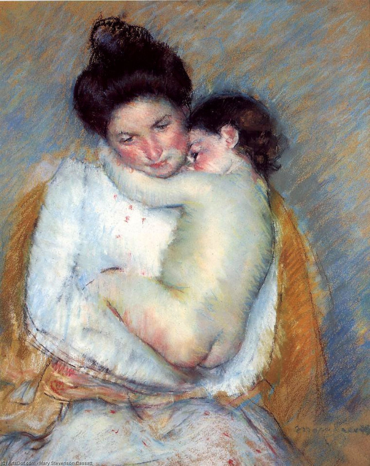 Wikioo.org - The Encyclopedia of Fine Arts - Painting, Artwork by Mary Stevenson Cassatt - Mother and Child (11)