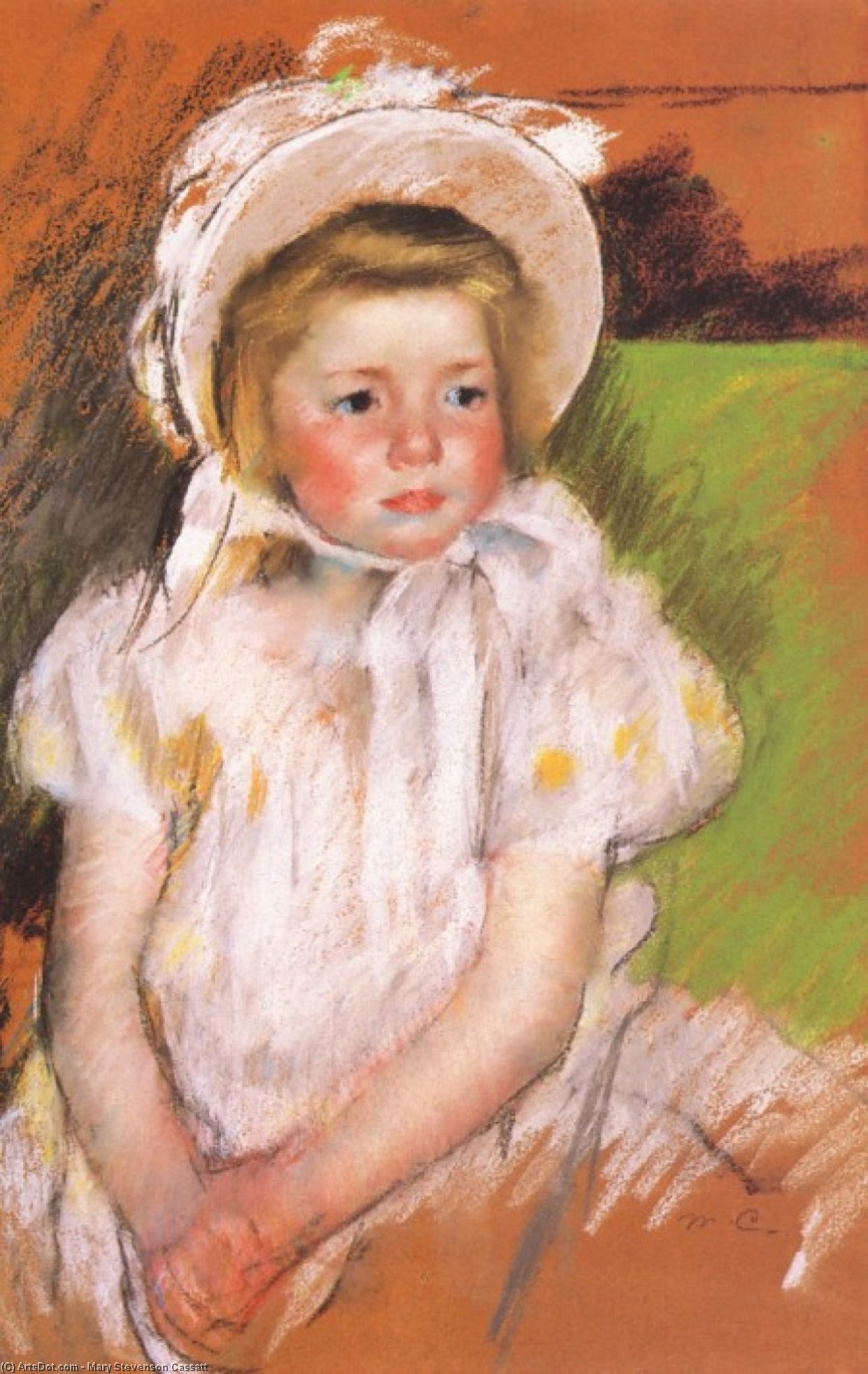 Wikioo.org – L'Enciclopedia delle Belle Arti - Pittura, Opere di Mary Stevenson Cassatt - Somone in un bianco bonnet