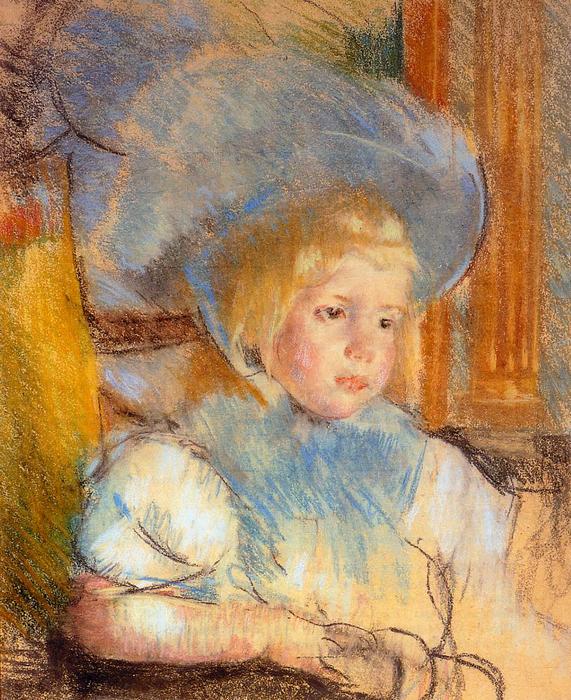 WikiOO.org - Encyclopedia of Fine Arts - Festés, Grafika Mary Stevenson Cassatt - Simone in Plumed Hat
