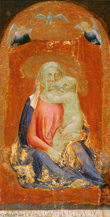 Wikioo.org – La Enciclopedia de las Bellas Artes - Pintura, Obras de arte de Masaccio (Ser Giovanni, Mone Cassai) - Madonna de la Humildad