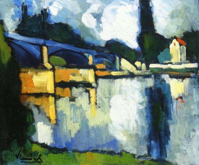 Wikioo.org - The Encyclopedia of Fine Arts - Painting, Artwork by Maurice De Vlaminck - The Bridge at Chatou