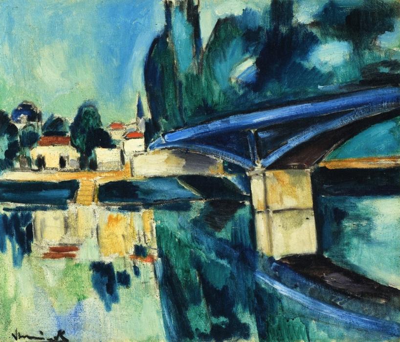 Wikioo.org - The Encyclopedia of Fine Arts - Painting, Artwork by Maurice De Vlaminck - The Bridge at Nogent