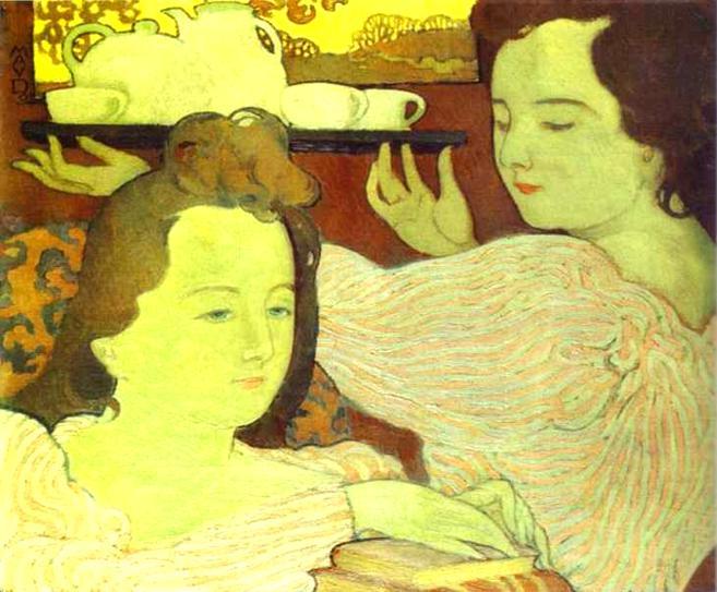 WikiOO.org - Encyclopedia of Fine Arts - Maľba, Artwork Denis Maurice - Mystic Allegory or Tea