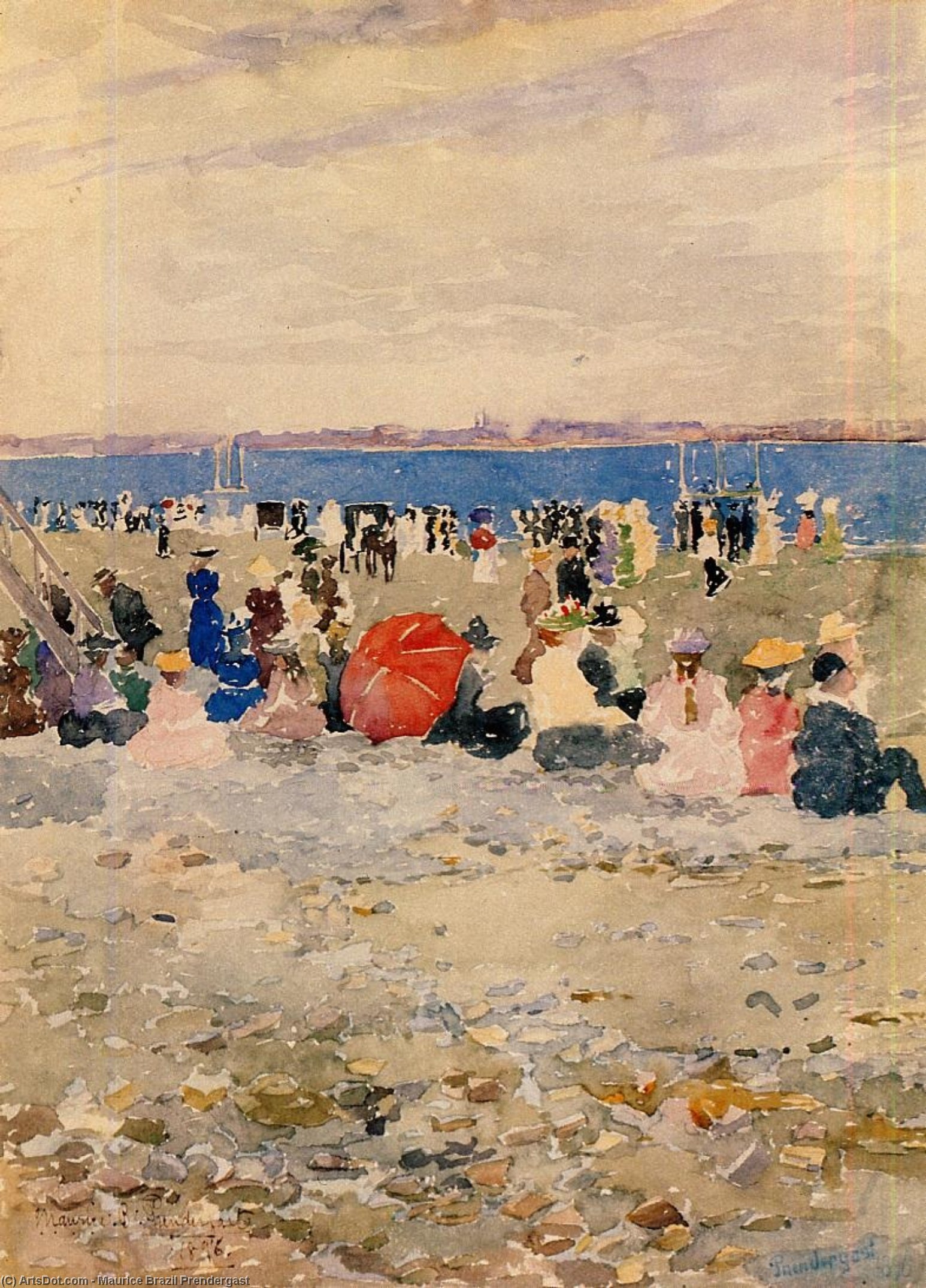 WikiOO.org - Encyclopedia of Fine Arts - Målning, konstverk Maurice Brazil Prendergast - Revere Beach