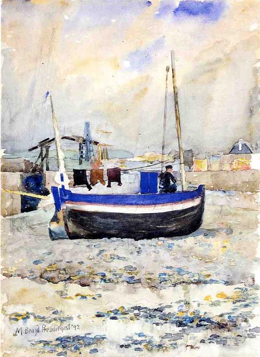 Wikioo.org - The Encyclopedia of Fine Arts - Painting, Artwork by Maurice Brazil Prendergast - Low Tide, Afternoon, Treport