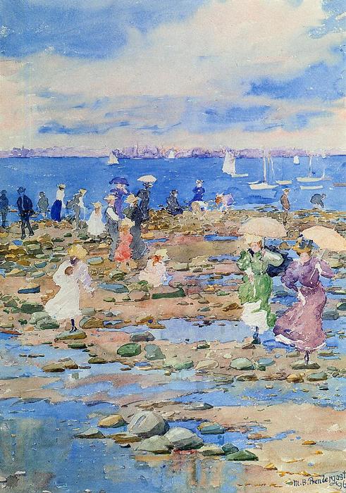Wikioo.org - The Encyclopedia of Fine Arts - Painting, Artwork by Maurice Brazil Prendergast - Summer Visitors