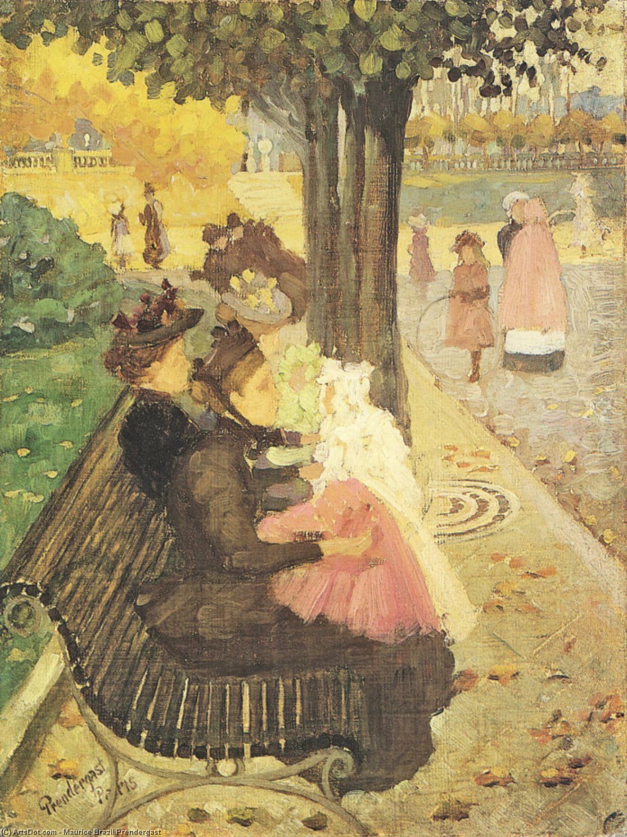 Wikioo.org - The Encyclopedia of Fine Arts - Painting, Artwork by Maurice Brazil Prendergast - The Tuileries Gardens, Paris