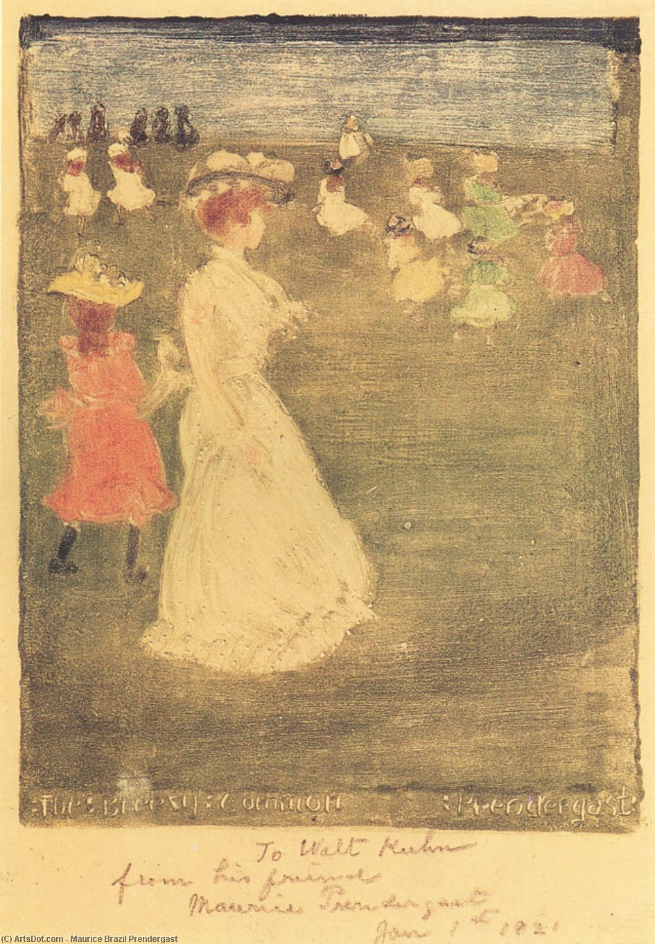 Wikioo.org - The Encyclopedia of Fine Arts - Painting, Artwork by Maurice Brazil Prendergast - The Breezy Common