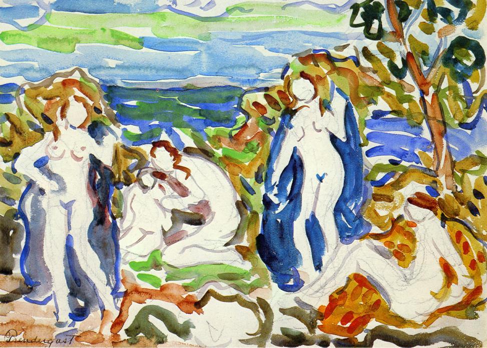 Wikioo.org - The Encyclopedia of Fine Arts - Painting, Artwork by Maurice Brazil Prendergast - The Bathers