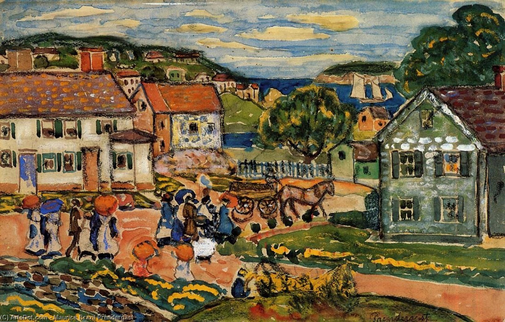 Wikioo.org - The Encyclopedia of Fine Arts - Painting, Artwork by Maurice Brazil Prendergast - Marblehead