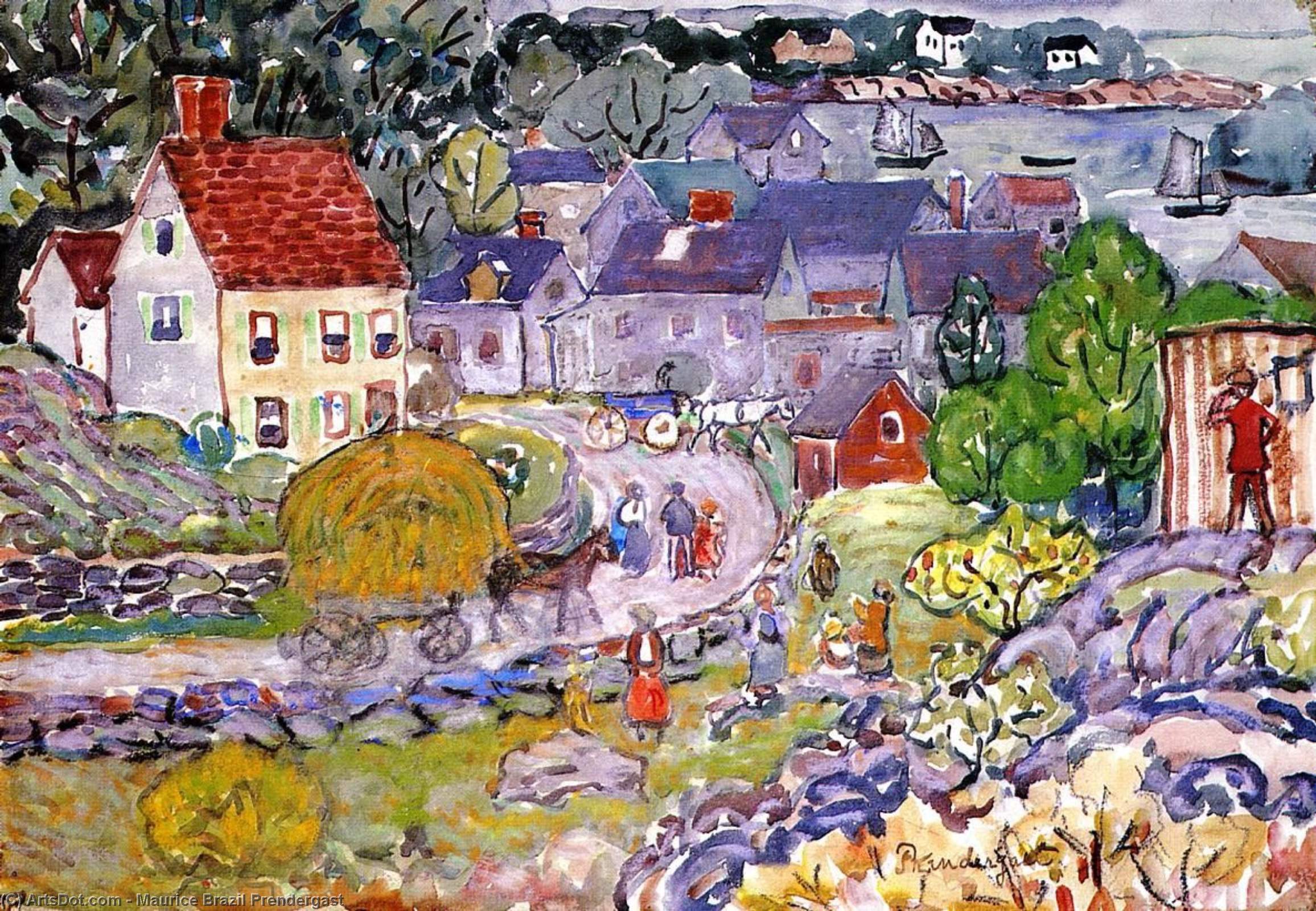 Wikioo.org - The Encyclopedia of Fine Arts - Painting, Artwork by Maurice Brazil Prendergast - The Hay Cart