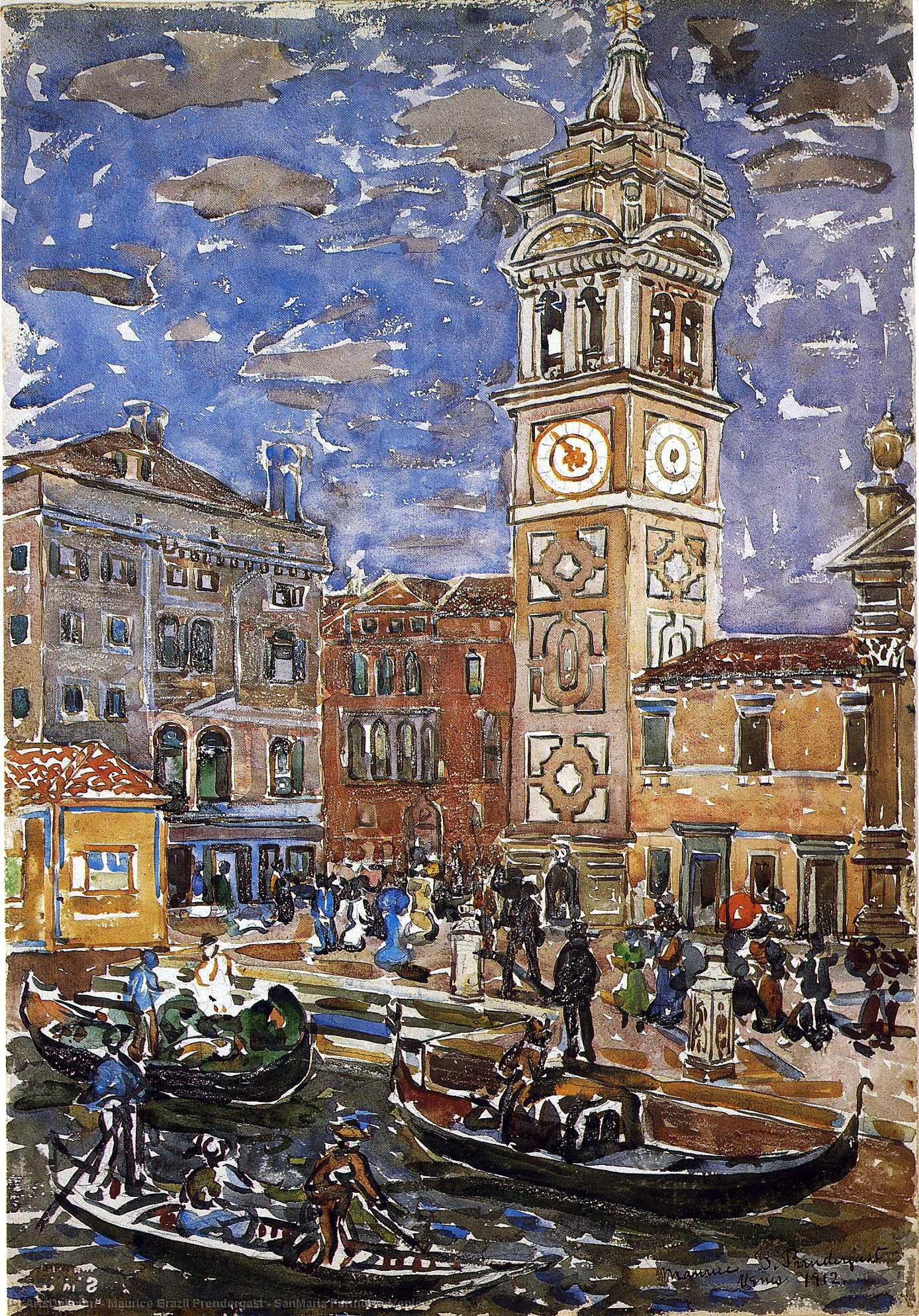 Wikioo.org - The Encyclopedia of Fine Arts - Painting, Artwork by Maurice Brazil Prendergast - SanMaria Formosa, Venice
